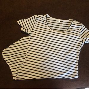 Black and white striped t-shirt dress